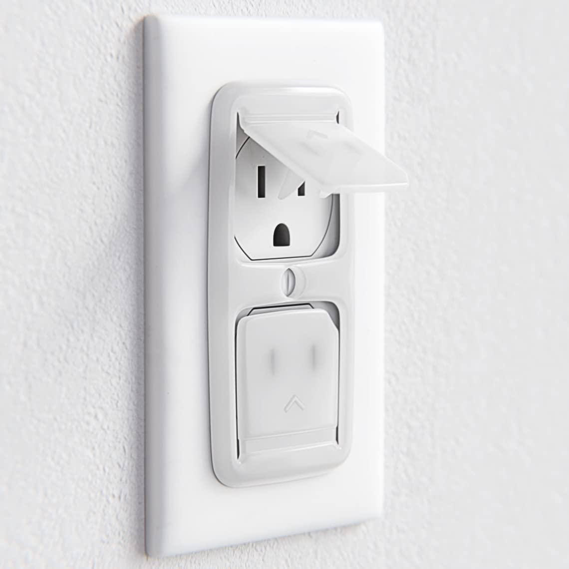 Block-It-Socket - Outlet Covers Baby Proofing (Made in USA) Never Lose an  Outlet Plug Cover Again, Stays Attached to Face Plate, No Choking Hazard -  Child Safety Switch (8 Pack - 16 Receptacles) Clear