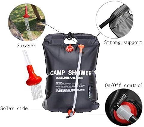 VIGLT Portable Shower Bag for Camp Shower 20L/5 Gallons Solar Shower  Camping Shower Bag with Removable Hose and On-Off Switchable Shower Head  for Outdoor Camping Traveling