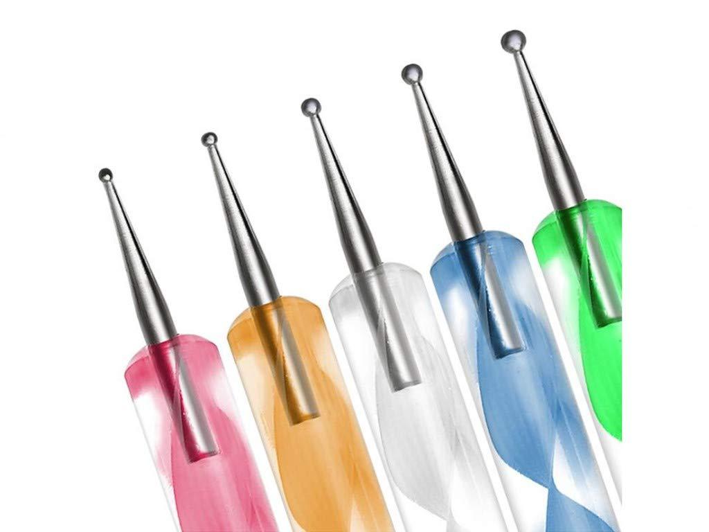 2 Way Dotting Pen Tool Nail Art Tip Dot Paint Manicure Kit (5pc)