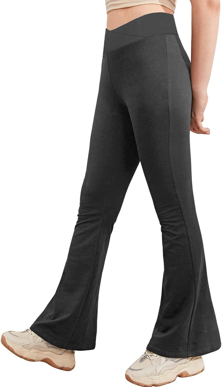 Bootcut Leggings for Girls Black Size 4t 5t Yoga Bootleg Pants for Kids  Dance 