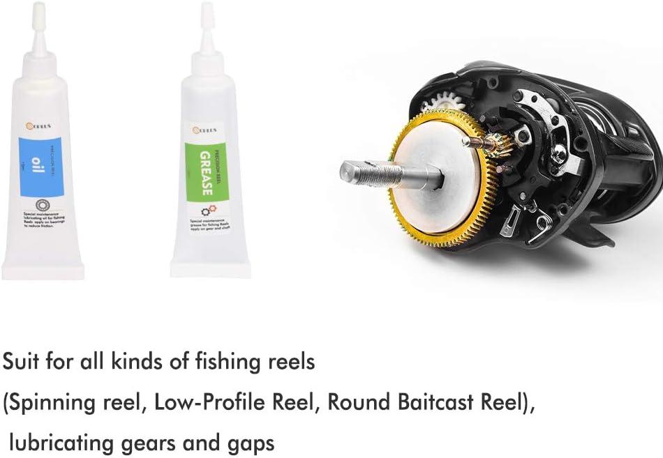 Fishing Reel Maintenance Kit-10 in 1, Including 100ML Cleaner, Bearing Oil  & Grease Lubricant, Protectant Rust Remover & Inhibitor for Both Freshwater  & Saltwater
