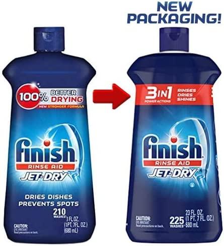  Finish Jet-Dry Liquid Rinse Aid, Dishwasher Rinse and Drying  Agent, 23 fl oz, Packaging may vary : Health & Household