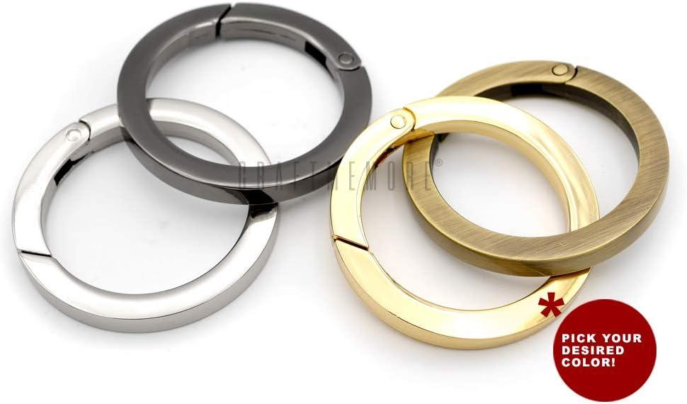 2 Pcs Spring O Ring Clip for Purse Strap 1 Inch Round Snap Clip Gold Key  Ring