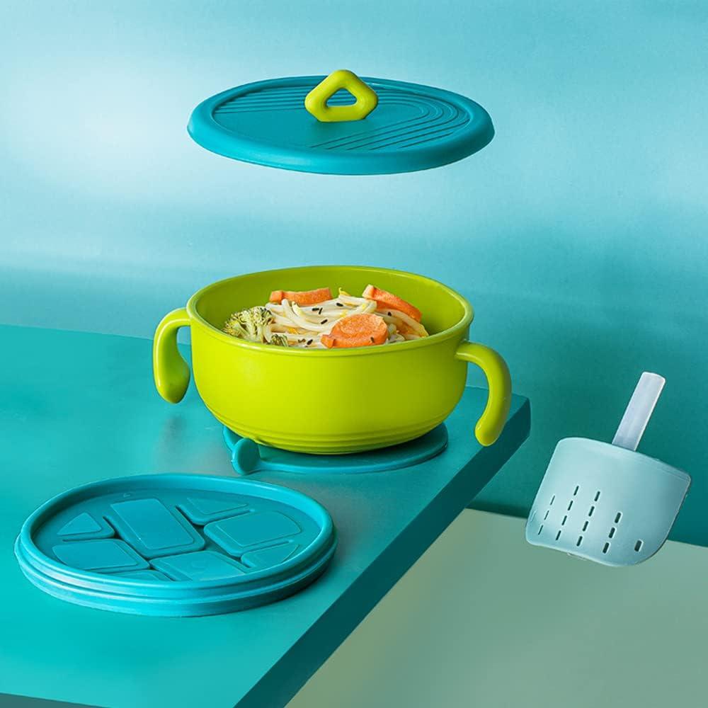 Suction Bowls For Baby - Bowls With Handle And Lid,food Grade Food  Container With Straw, Snack Bowls, Baby Feeding Utensils