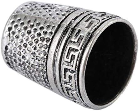 Pack of 5 - Silver Metal Thimbles - Finger Protector Sewing Grip Shield  Protector