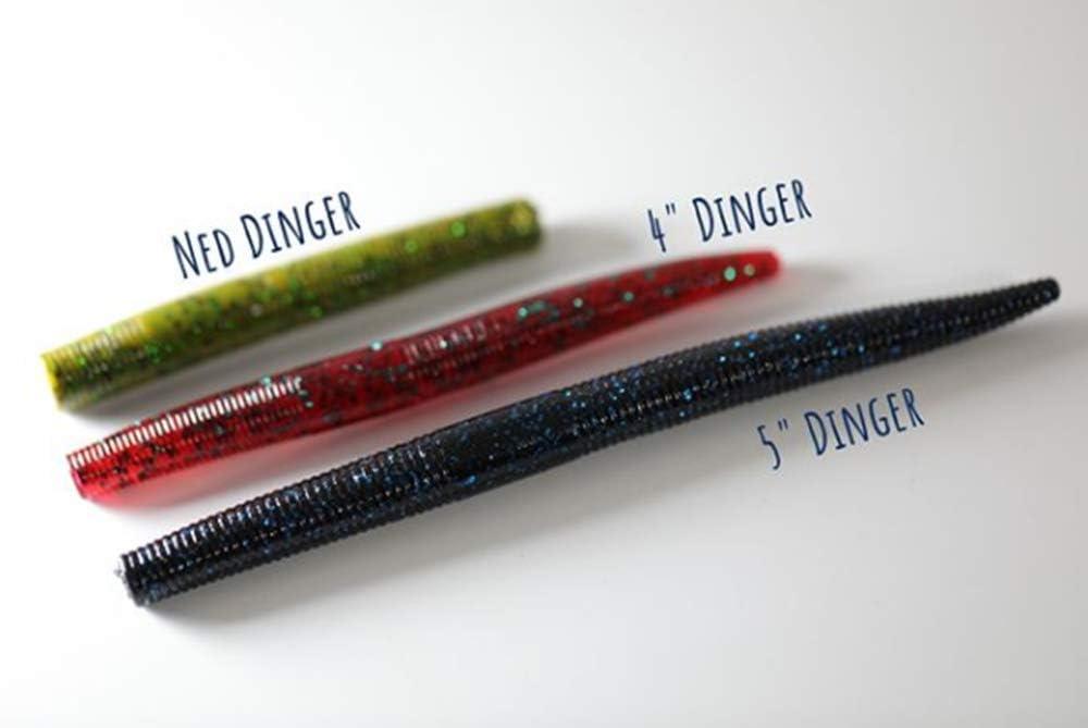 YUM Dinger Classic Worm All-Purpose Soft Plastic Bass Fishing Lure, 8 Count  - Great Texas Rigged, Wacky Style, Carolina Rigged, Pitched, Etc. 