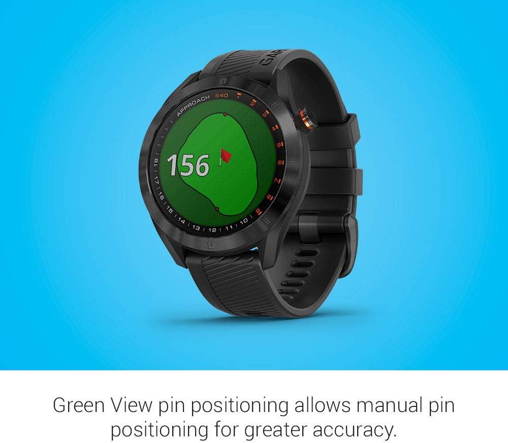 Garmin Approach S40, Stylish GPS Golf Smartwatch, Lightweight with