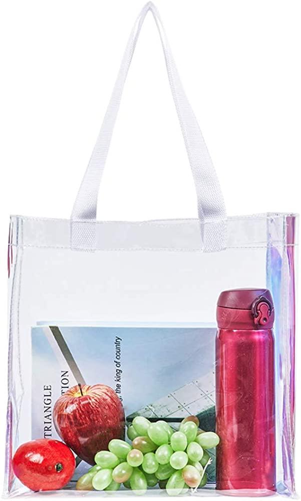 Oraben Clear Tote Bag, Clear Bag Stadium Approved, Transparent See Through Clear Tote Bag for Work, Sports Games,Gym
