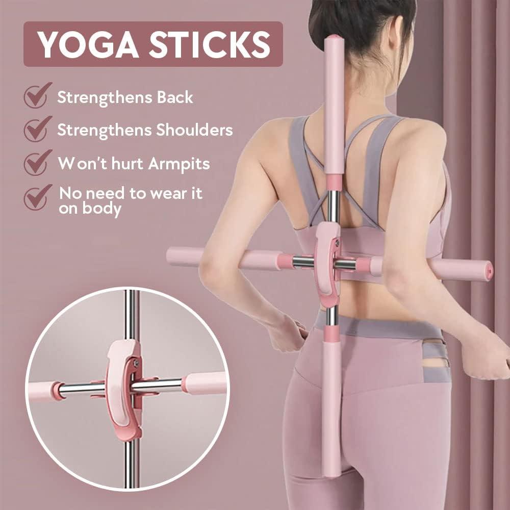 DREAM BRIGHT Back Posture Corrector Stick - Premium Quality Yoga Stick  Hunchback Corrector - Yoga Club Posture Stick - Best Yoga Sticks - Back  Straightener Posture Corrector for Women/girl - Pink