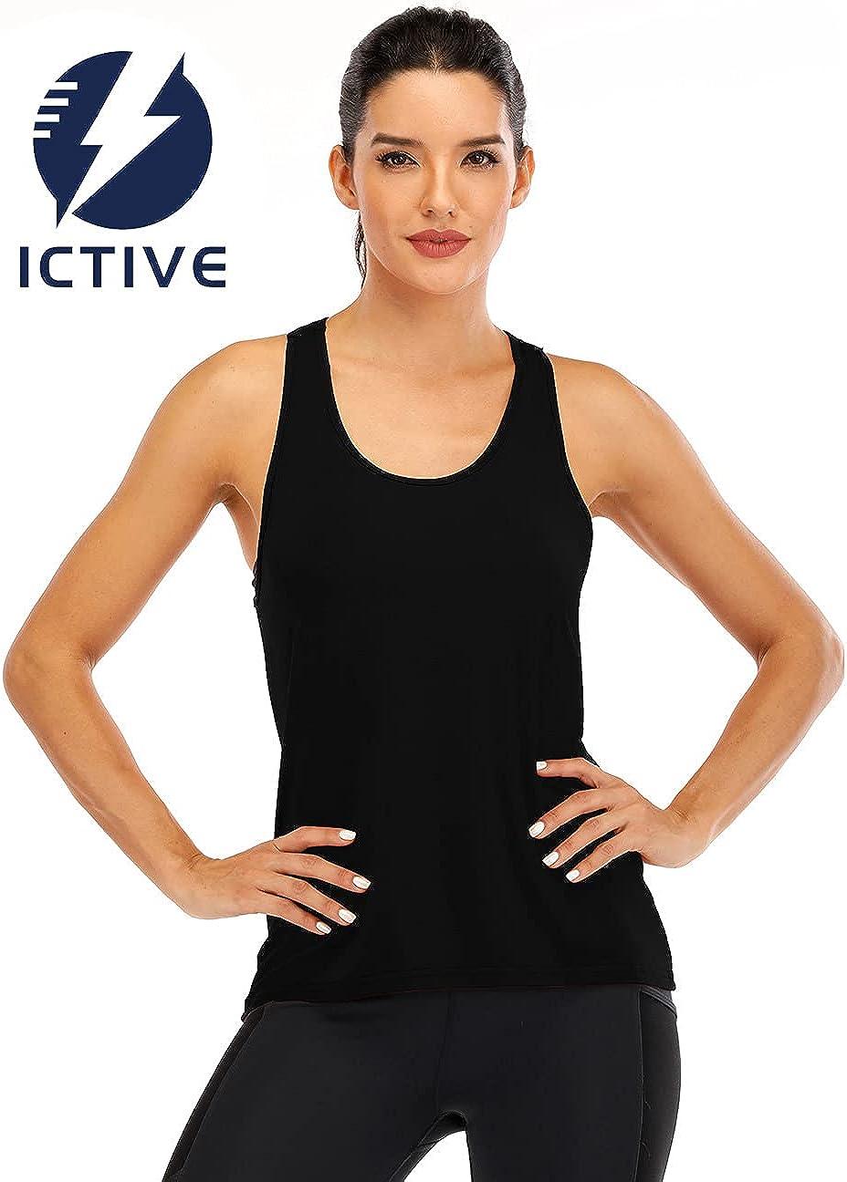  ICTIVE Workout Tops For Women Loose Fit Racerback Tank Tops  For Women Mesh Backless Muscle Tank Running Tank Tops Workout Tank Tops For  Women Yoga Tops Athletic Exercise Gym Tops
