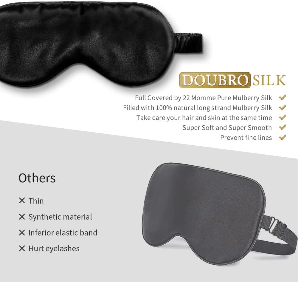 DOUBRO Mulberry Silk Eye mask for Hair and Skin 360 Both Size Made