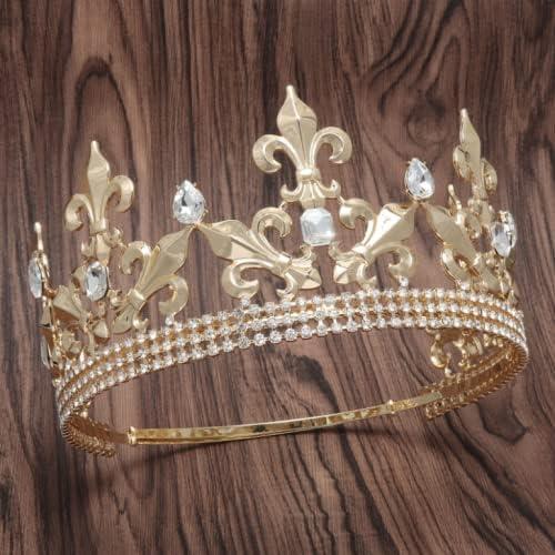 Royal King Crown For Men - Metal Prince Crowns And Tiaras, Full