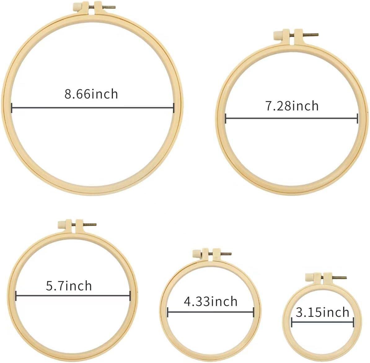 Set 5 Embroidery hoops 8 inch