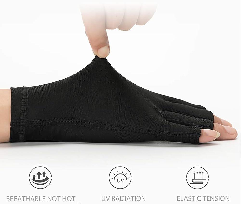 4 Pairs UV Glove for Nail Lamp Manicures Anti Block UV Ray Fingerless Glove  for Girl