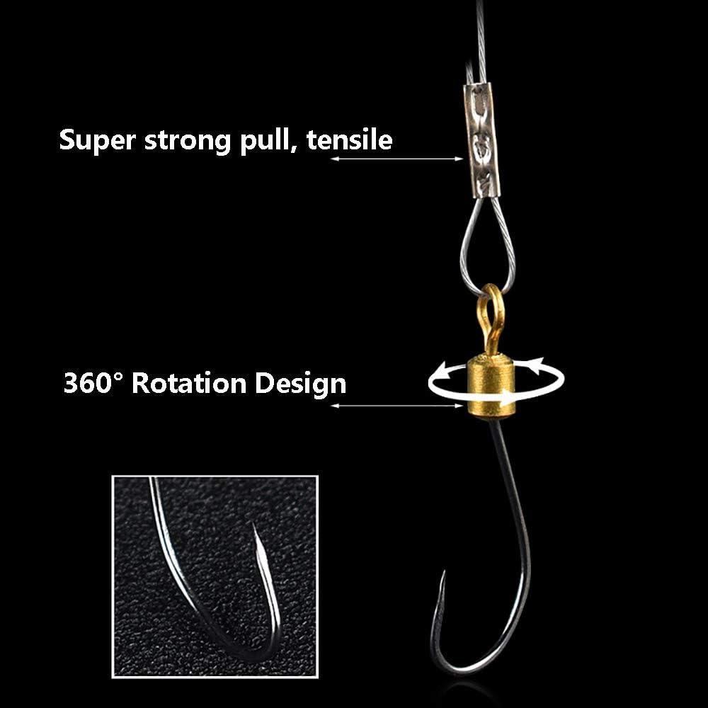 Dyxssm Fishing Hooks And Leader, Fishing Rigs Hook Line Stainless Steel Fishing Rigging Wire Hooks