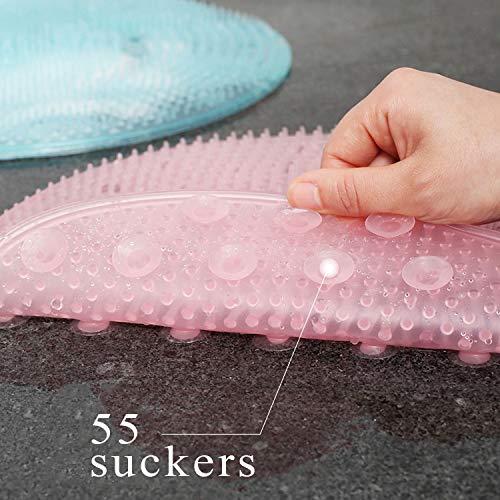 Shower Foot Scrubber Silicone Bath Massage Back Cushion Mat Shower Foot  Cleaner Scrubber Foot Brush Pad Non Slip Suction Cup Exfoliating Dead Skin Foot  Mat for Shower SPA Massage - 10 Inch (Pink)