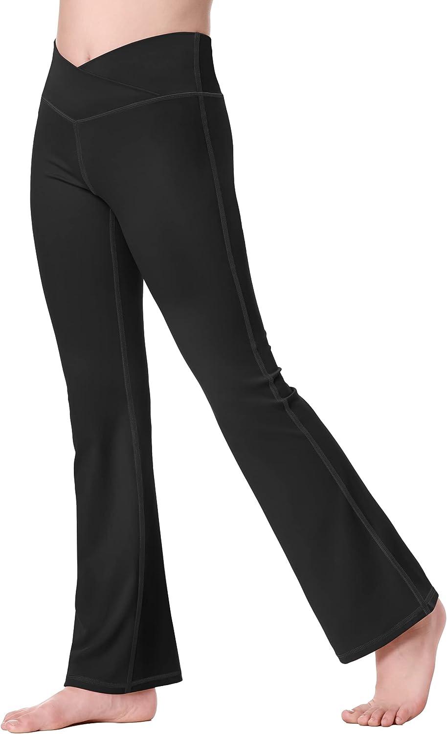 BECLOH Bootcut Yoga Pants with 4 Pockets Wide Leg for Women Medium, Black