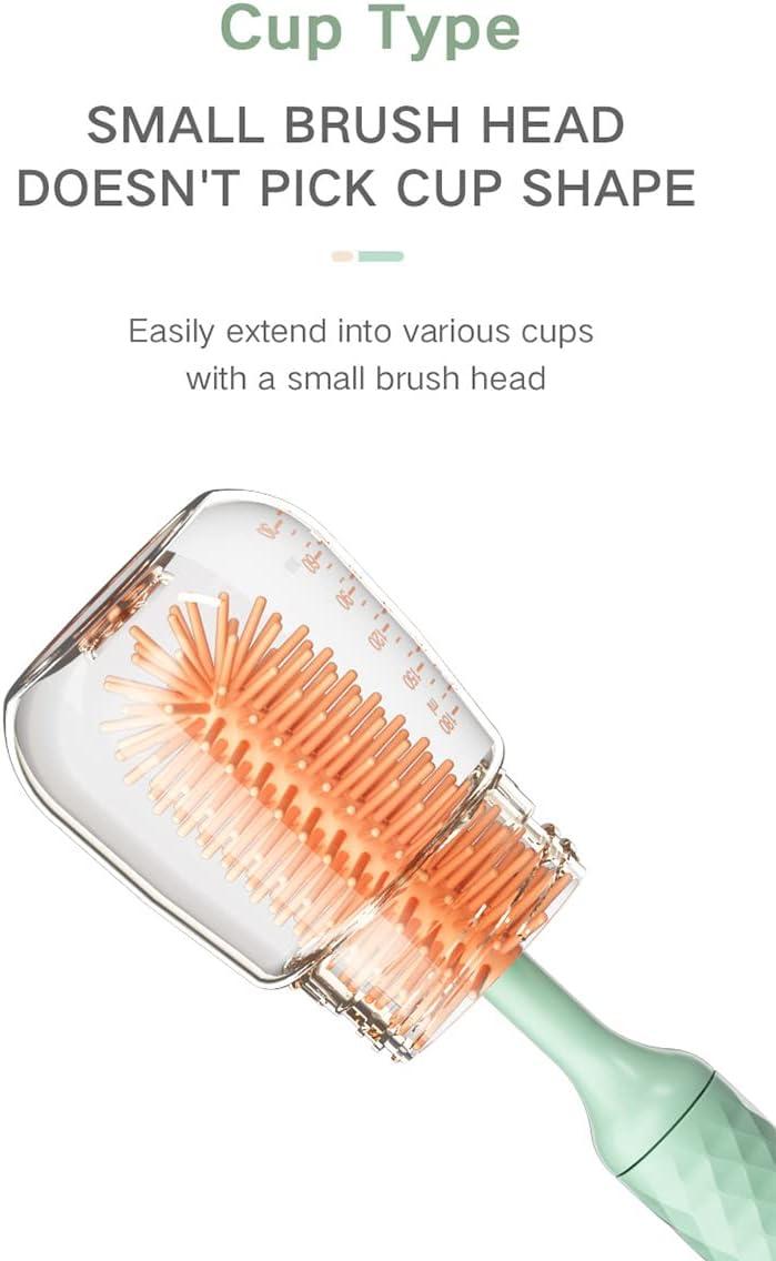 Electric Baby Bottle Brush Cleaning Set - Silicone Brush Attachments for  Cups Baby Bottles Sippy Cups and Baby Accessories. Cordless and Portable