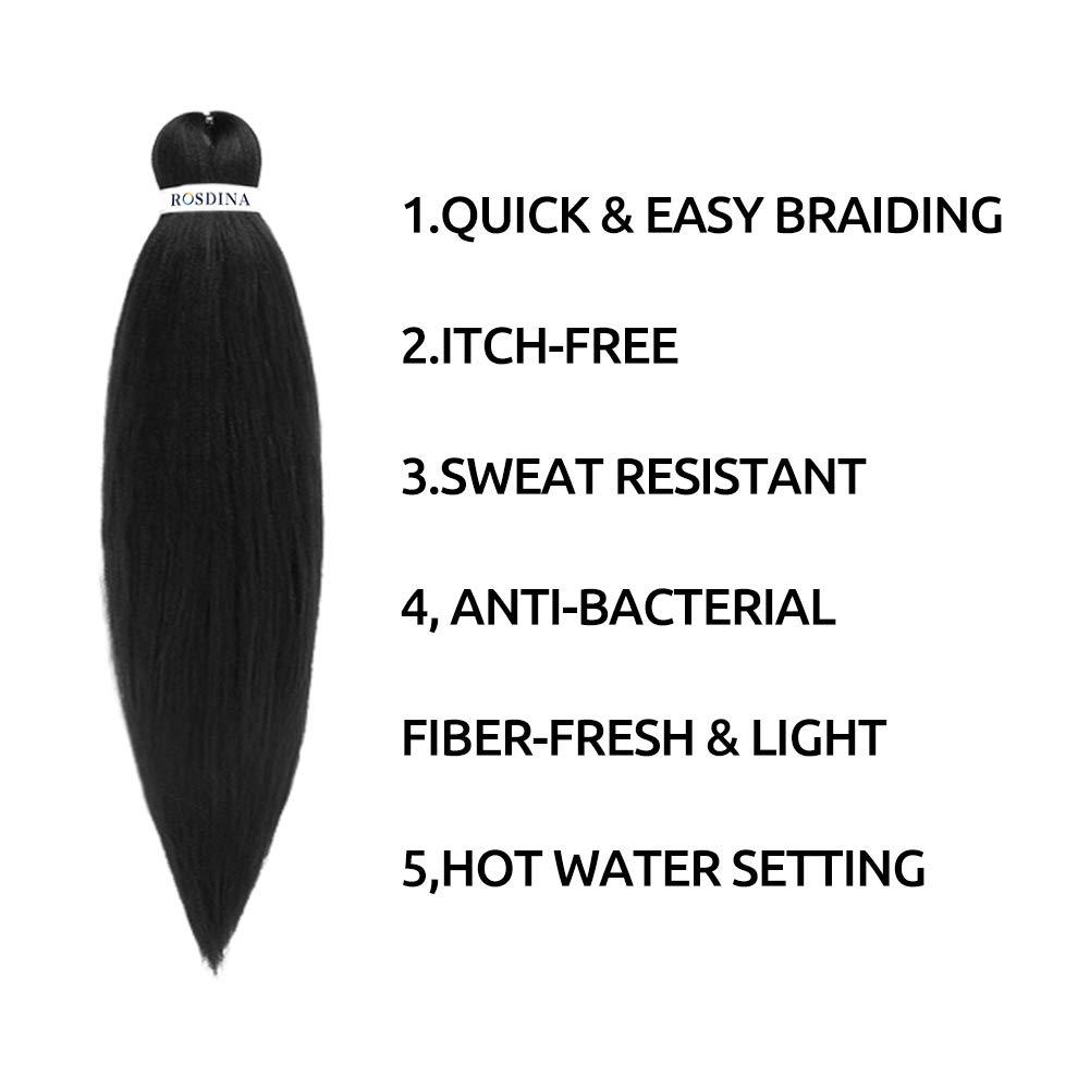 ROSDINA Long Pre-Stretched Braiding Hair - 36 Inch Natural Hair Extension Braiding  Hair Pre-Stretched Professional Synthetic Fiber Crochet Hair Hot Water  Setting for Braid Twist ( 36” 8PCS, 1B ) 36 Inch (Pack of 8) 1B