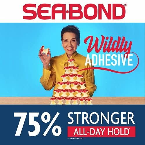 Sea Bond Upper Secure Denture Adhesive Seals, For an All Day Strong Hold,  Fresh Mint Flavor Seals, 30 Count, 4 Pack