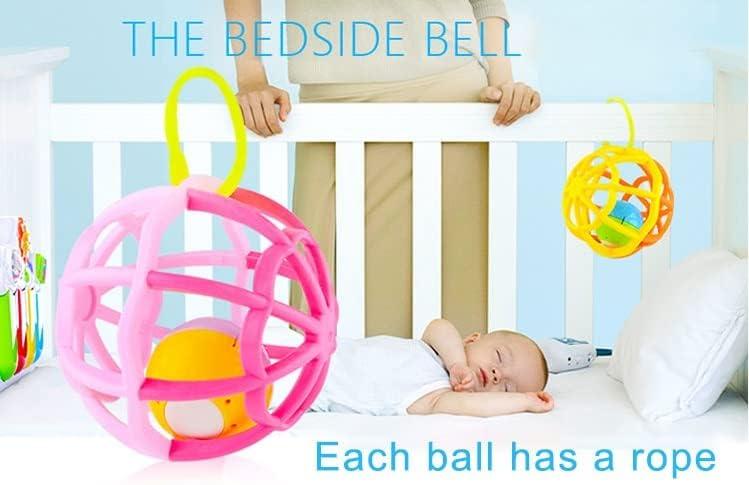 GOODWAY Soft Activity Ball Rattle Toy Teether Musical and Lights Ball Music  and Flashing Lights Shake and Roll Ball Gym Balls for Newborn Toddler  Children 0+ Months 3-18 Months Pink