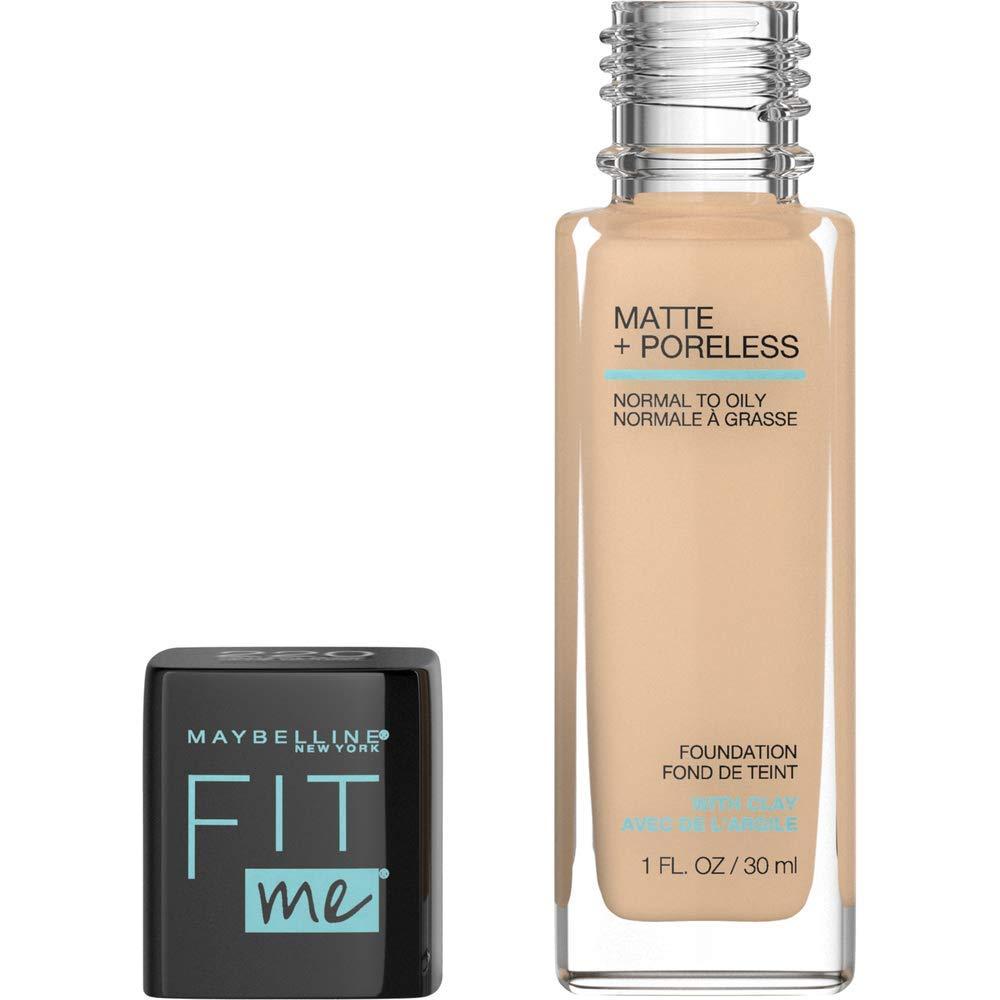  Maybelline Fit Me Matte + Poreless Liquid Oil-Free Foundation  Makeup, Natural Beige, 1 Count (Packaging May Vary) : Beauty & Personal Care