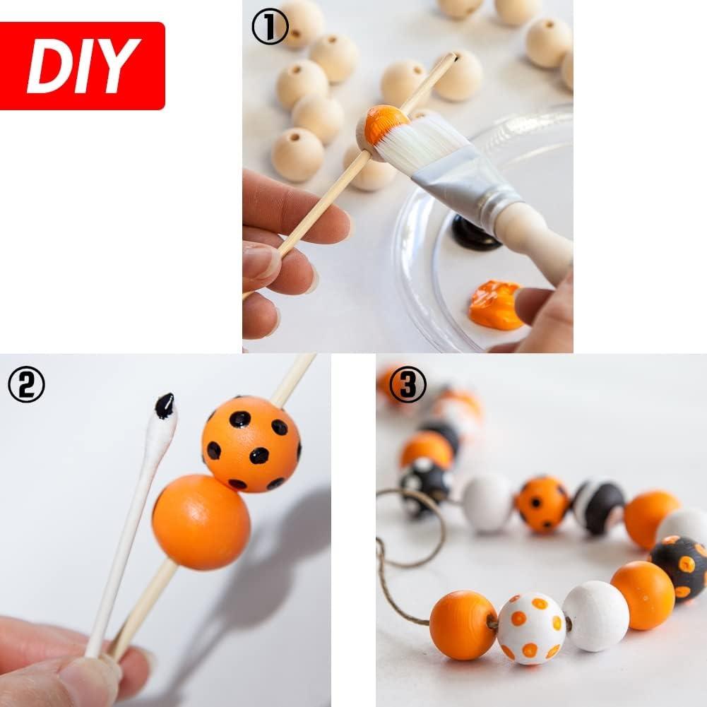 100 Pcs Small Wooden Beads Kids Jewelry Wooden Loose Beads Garland
