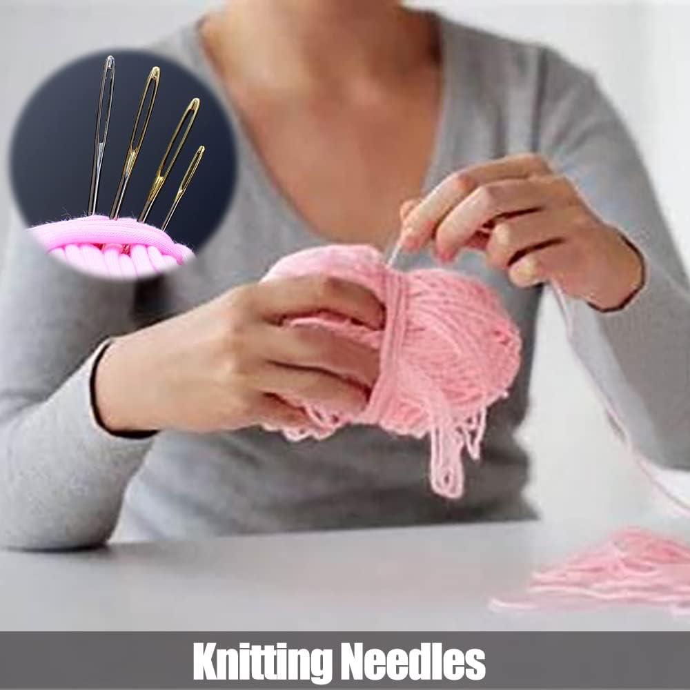 Large eye Blunt Needles Steel Yarn Knitting Needles Sewing Needles -3 sizes