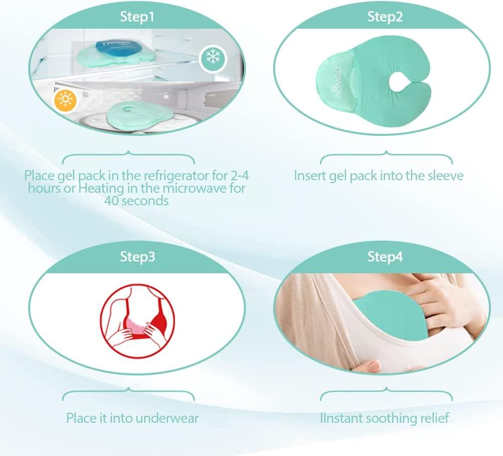 EcommerceHub® Hot and Cold Breast Therapy Gel Pads, Breastfeeding Instant  Pain Relief, Reusable Eco Soft Gel Pack,2 Gel Pad Count, 1 Pack 