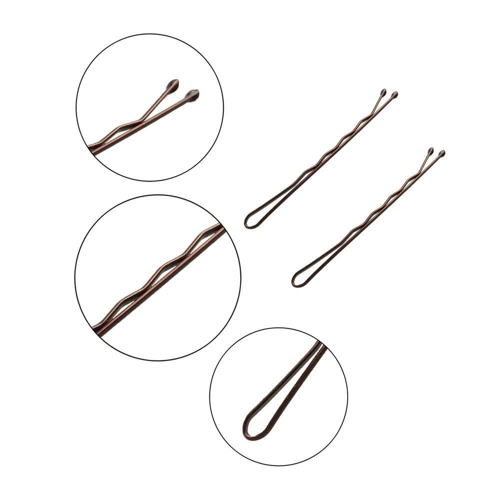 Bobby Pins Brown Hair, MORGLES 240pcs Brown Bobby Pins Hair Pin Hair Accessories with Box for Women Girls (Brown,2.2 inch)