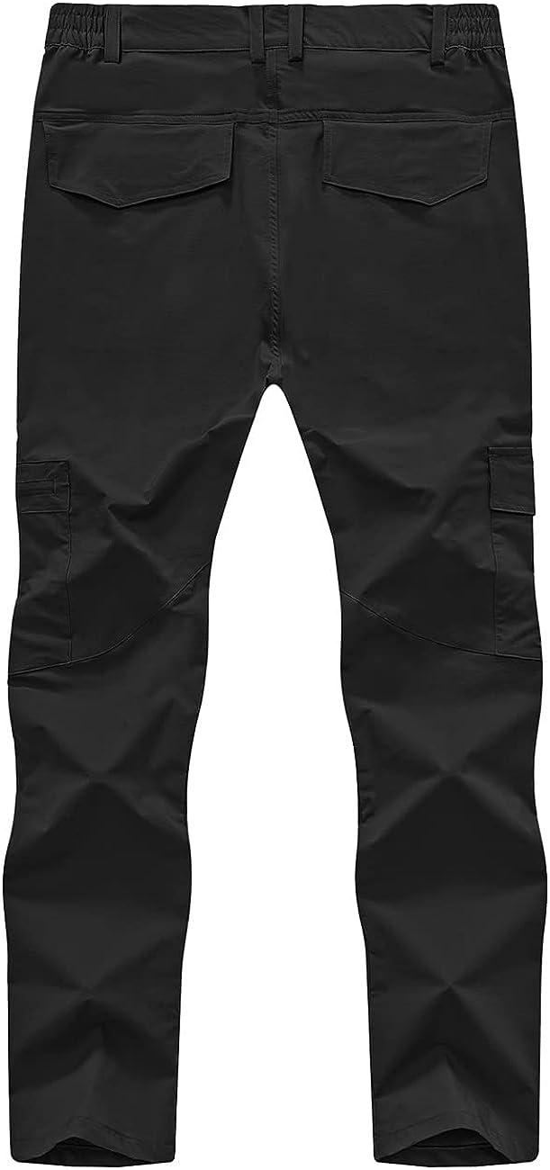 Rdruko Men's Stretch Hiking Work Pants Water Resistant Lightweight Outdoor  Mountain Pants 6 Pockets Black 36