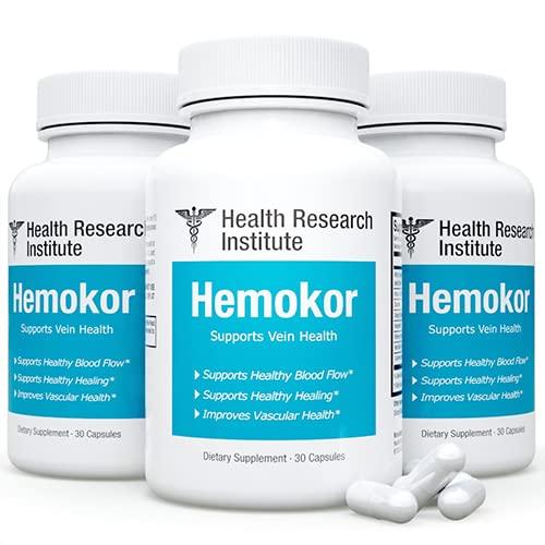 Hemokor Strike The Hemorrhoid At Its Source 3 Bottles 90 Capsules Improved Formula Official 1519