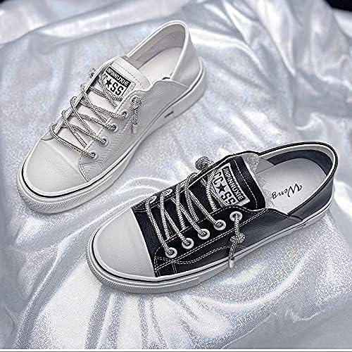 4 Piece Rhinestone Shoe Laces Crystal Bling Hoodie String Glitter Rope for  Sneakers Sweatpants (White)
