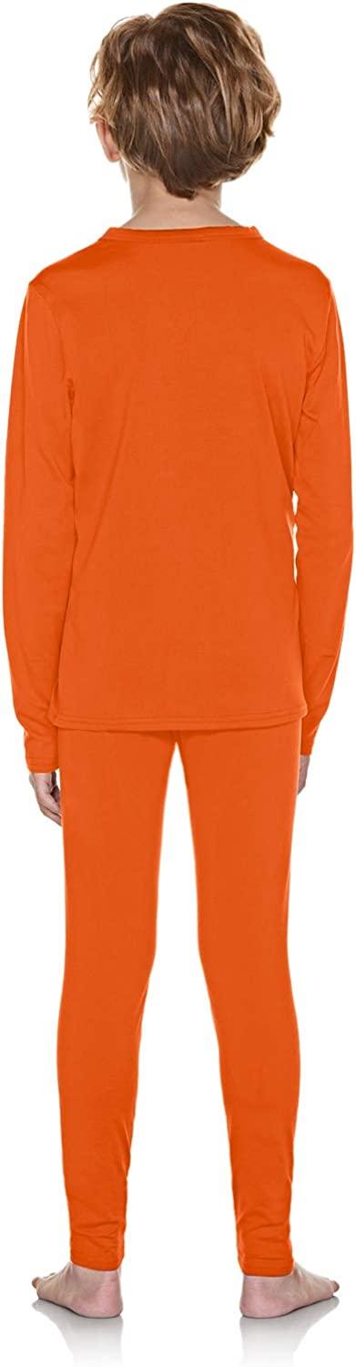 TSLA Kids Boys and Girls Thermal Underwear Set Soft Fleece Lined Long Johns  Winter Base Layer Top Bottom Boy Thermal Set Orange 20