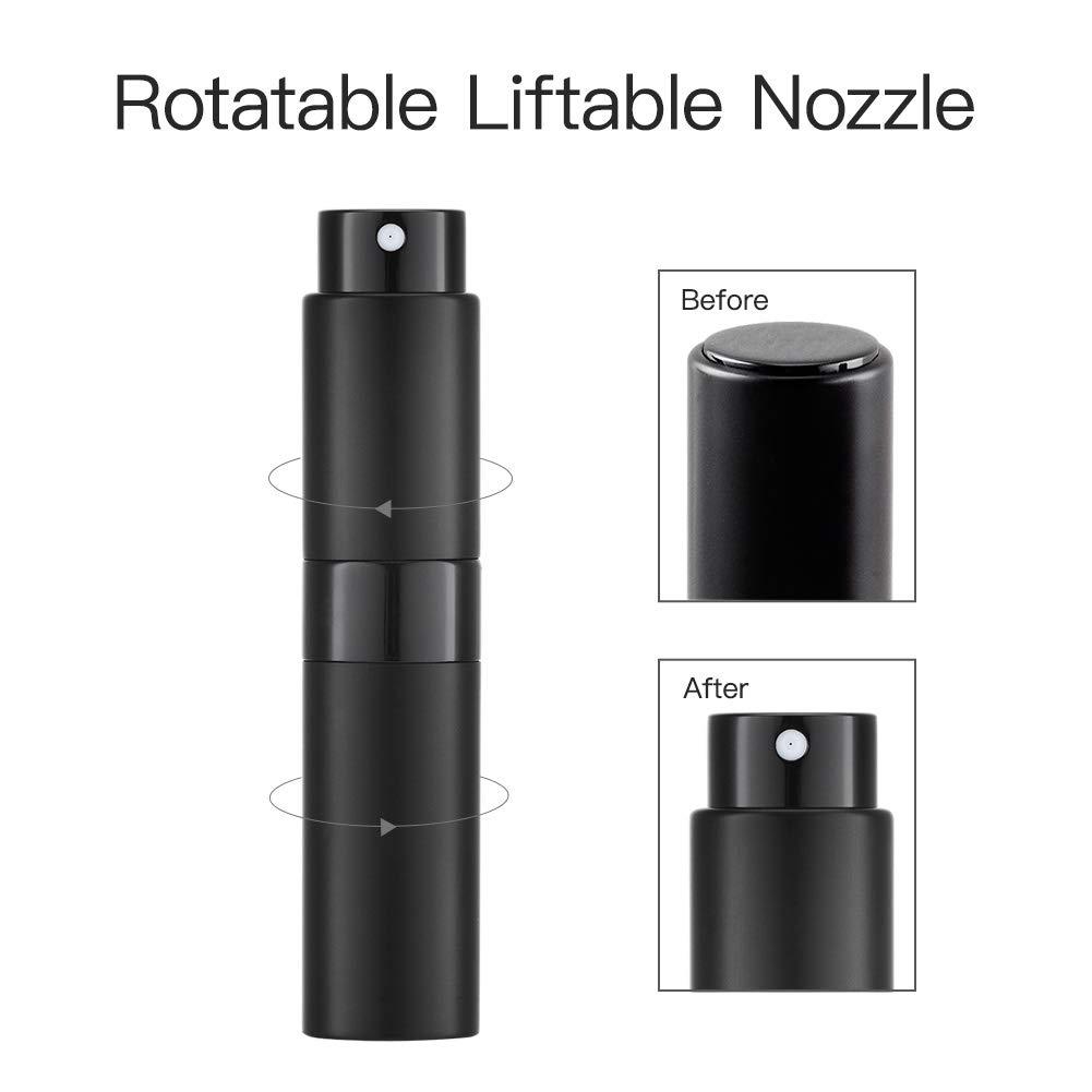 Lisapack 8ML Atomizer Perfume Spray Bottle for Travel, Empty Refillable  Cologne Dispenser, Portable Sprayer (Matte Black)