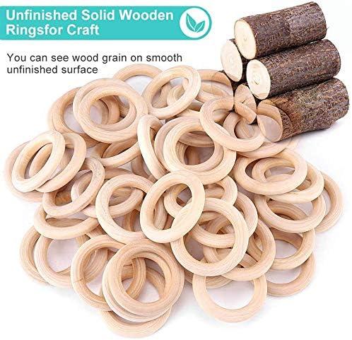 10pcs Wood Rings Wooden Rings for Craft, Ring Pendant and Connectors DIY  Projects