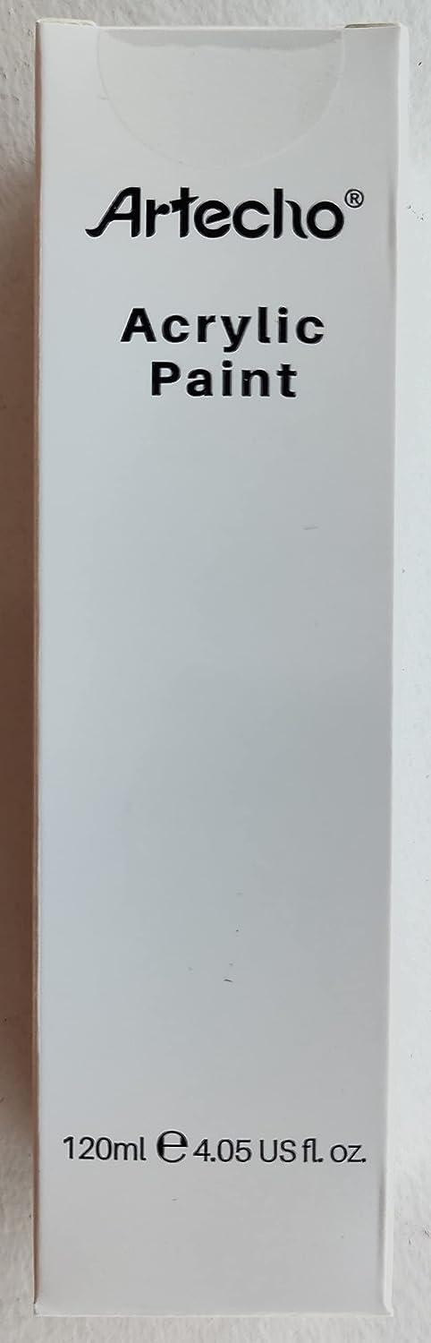 Artecho Acrylic Paint Set, 7 Primary Colors - 6x2.02oz/60ml & 1x4.05oz/120ml Titanium White Tubes, Art Craft Paints for Canvas, Rock, Wood, Fabric, AR