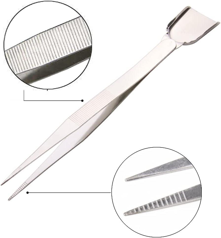 2 Pieces Stainless Steel Tweezers with Shovel Stainless Steel Handy Tweezer  with Shovel Diamond Gem Tweezers Jewelry Tweezers with Scoop Gems Pick Up  Beads Tools for Beads Gems Diamond