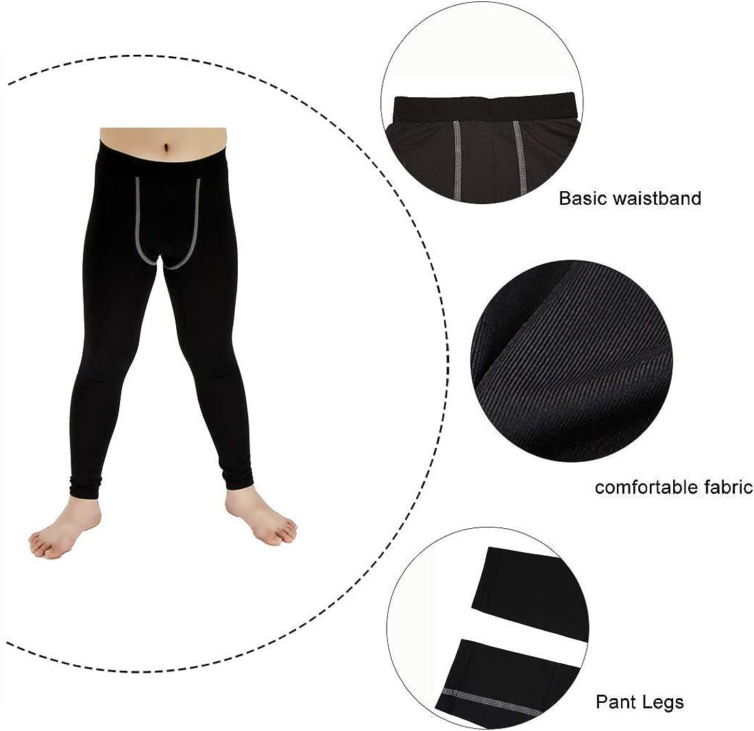 LANBAOSI Youth Boys Compression Leggings Athletic Pants Base Layer