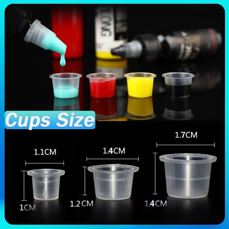 Ink Caps Cups NAQASE 300Pcs Pigment Cups Mixed Sizes Microblading Ink Cups  Disposable Tattoo Ink Containers Pigment Caps Cups for Tattoo Ink Large