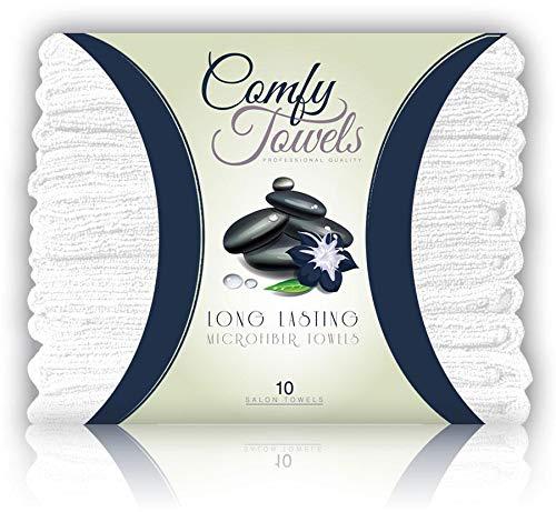 Comfy White Microfiber Salon Towels 10 Pack 29 x 16