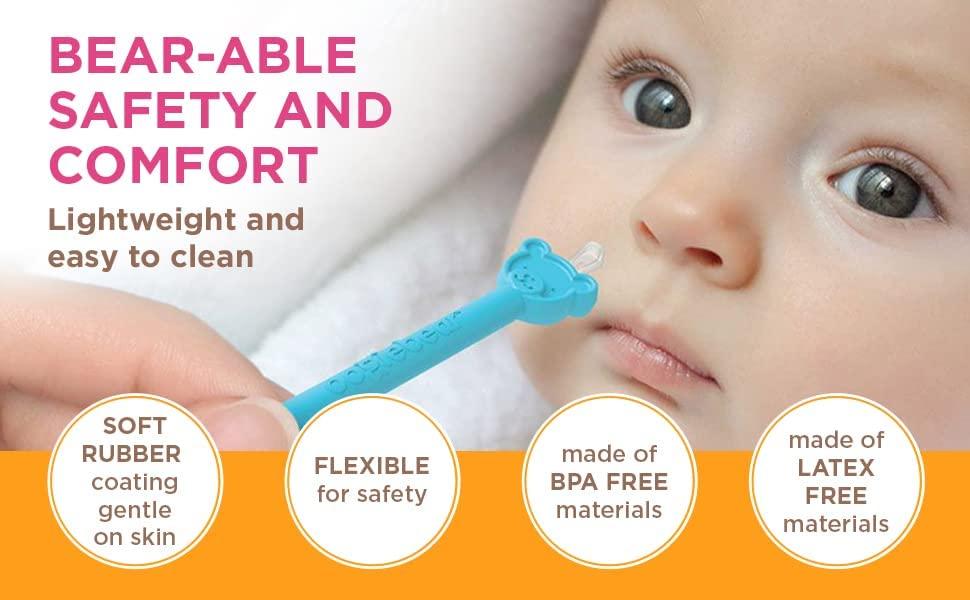 oogiebear Bear Pair — The Safe Baby Booger Cleaner and Nose Sucker Duo, Bulb Aspirator and 2-in-1 Nose and Ear Wax Cleaner