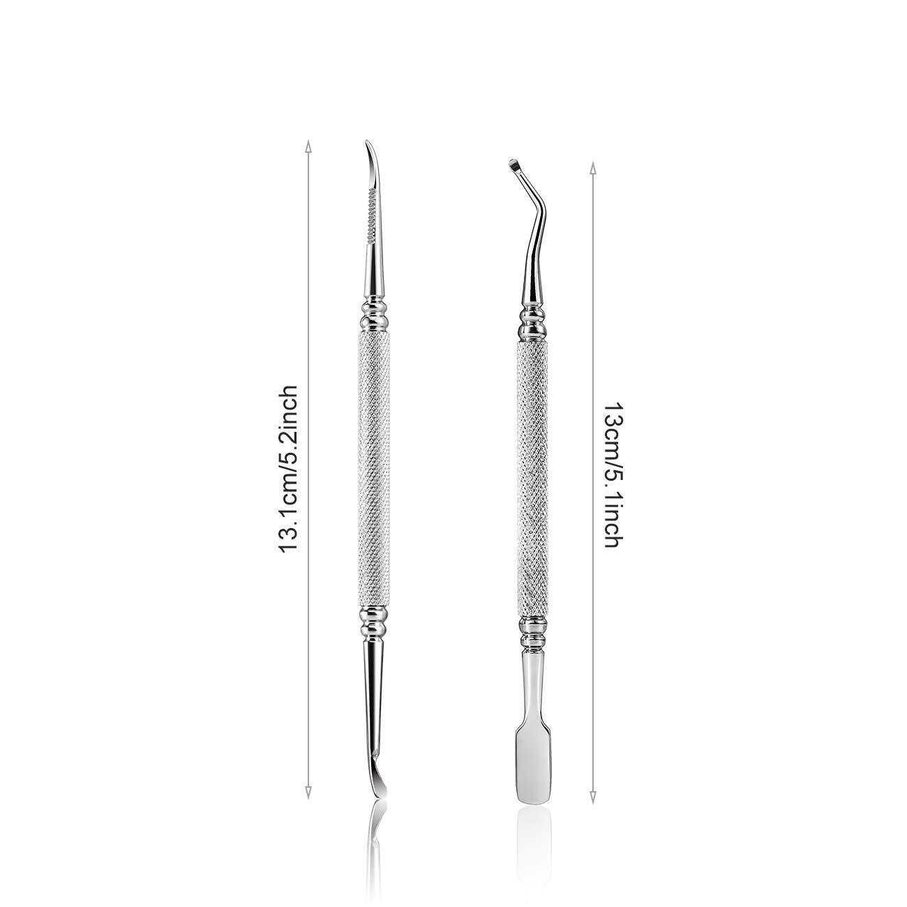 VGE BON Metal Cuticle Pusher and Nail Cleaner Set - Complete with Nail  Files, 100 Disposable Bands, and Precision Tip for Natural Nail Preparation  and Sides Cleaning-Nail Prep Tools: Buy Online at
