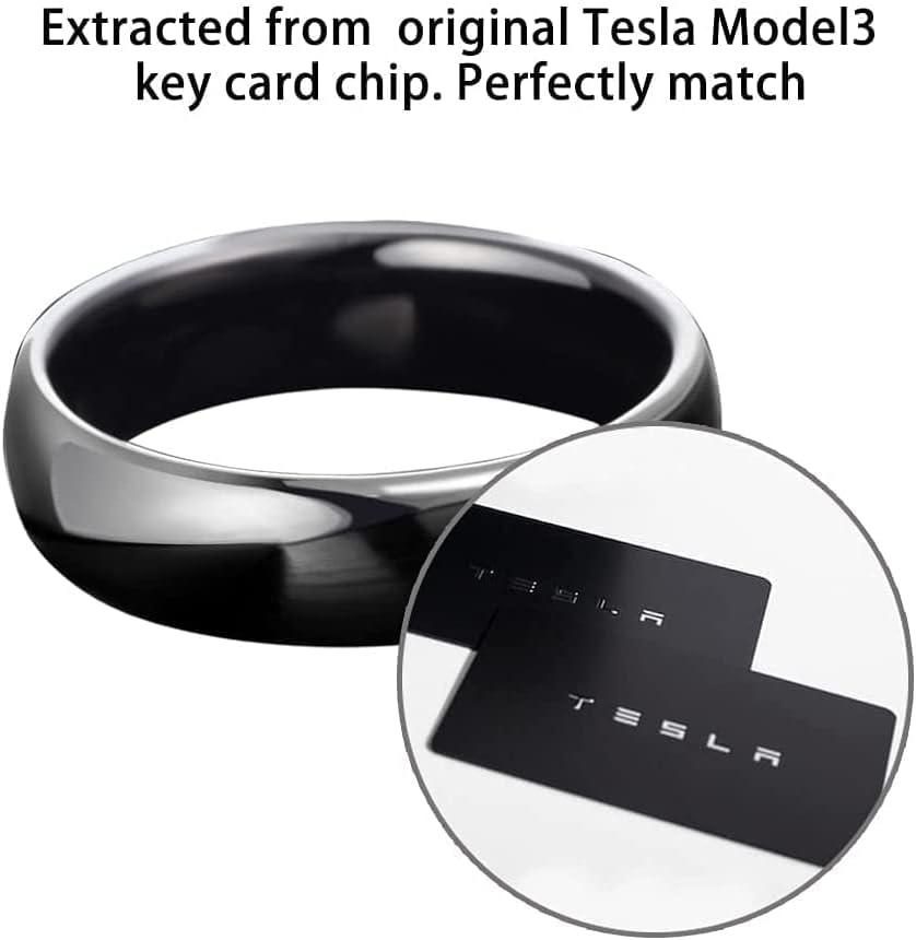 COLMO Tesla Smart Ring Tesla Key Ring Accessories Key Card Model Y Key Fob  Replacement Ceramic RFID Smart Ring for Man and Woman Tesla Model 3  Accessories Fast Delivery (US7, Black-7mm) 7mmUS7