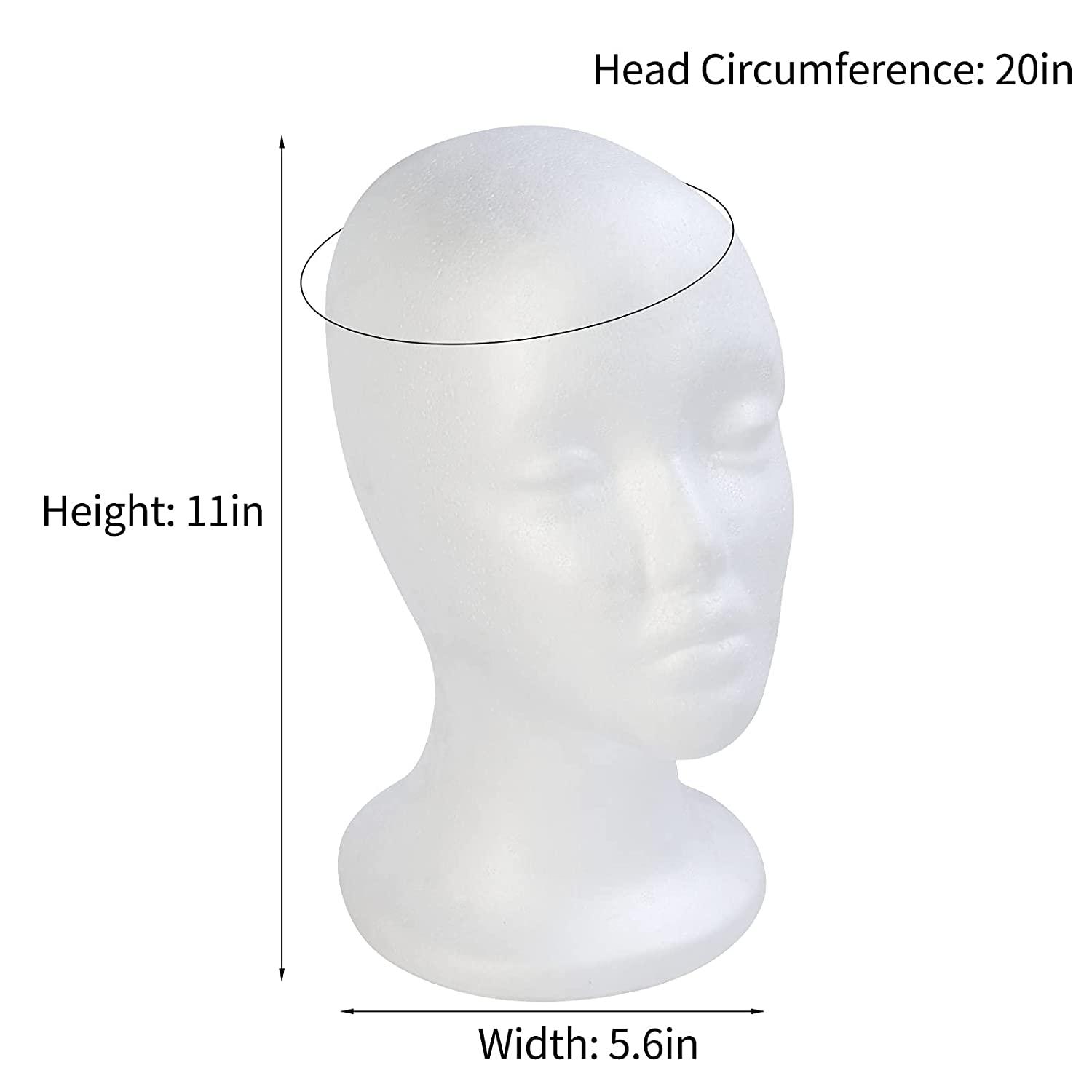 Female Styrofoam Wig Head, Manikin Foam Head, Hat Wig Display Stand For  Style Model And Display Hair Hats And Hairpieces