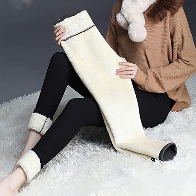 Winter Sherpa Fleece Lined Leggings For Women, High Waist Stretchy Thick  Cashmere Leggings Plush Warm Thermal