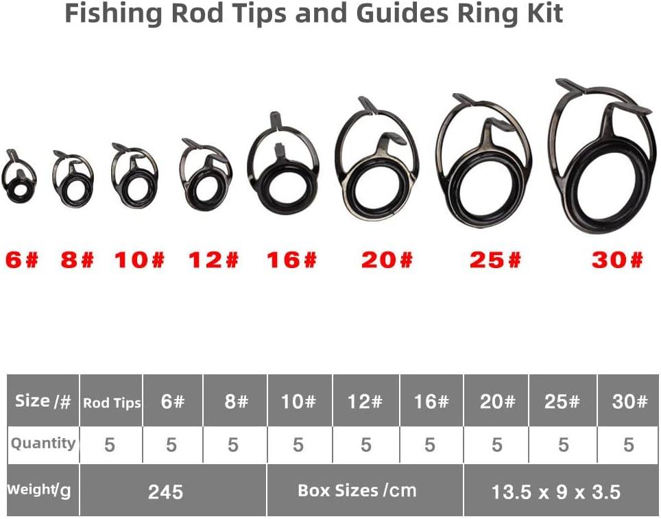  8pcs Double Leg Fishing Rod Guides Repair Kit, Ceramic  Fishing Pole Rod Guide Rings, Casting Fishing Rod Eyes Eyelet Repair Guides  Replacement Eyes For Fishing Rods Fishing Pole Repair