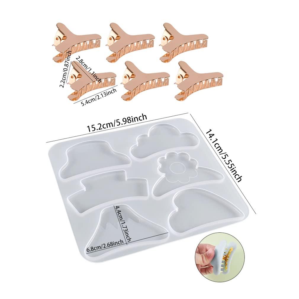 iSuperb Hair Clip Molds Hair Claw Clips Epoxy Molds with 6 pcs Metal Hair  Clips Silicone Molds Hairpin Molds for DIY Jewelry Women Thin Hair (Hair  Clip Molds)