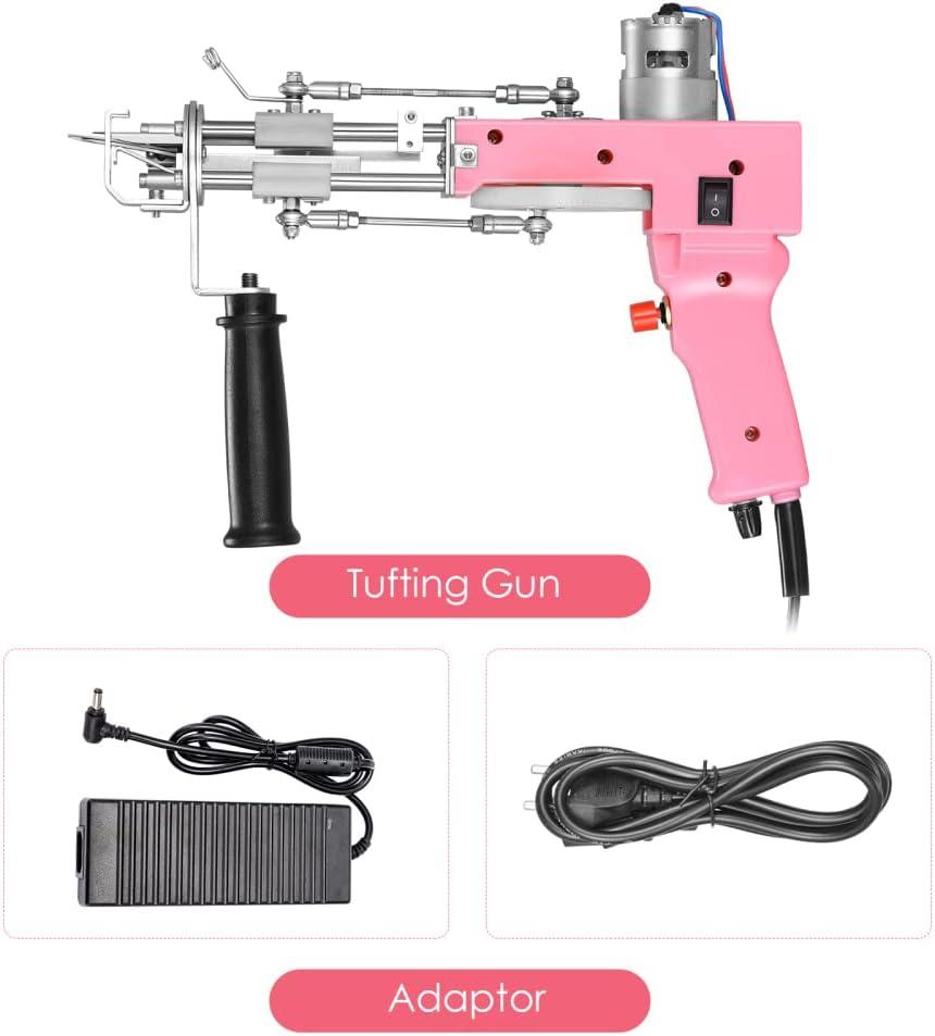 FancyBant Tufting Gun 2 in 1 Electric Carpet Rug Gun Cut Pile and Loop Pile  Carpet Weaving Knitting Machine Pink