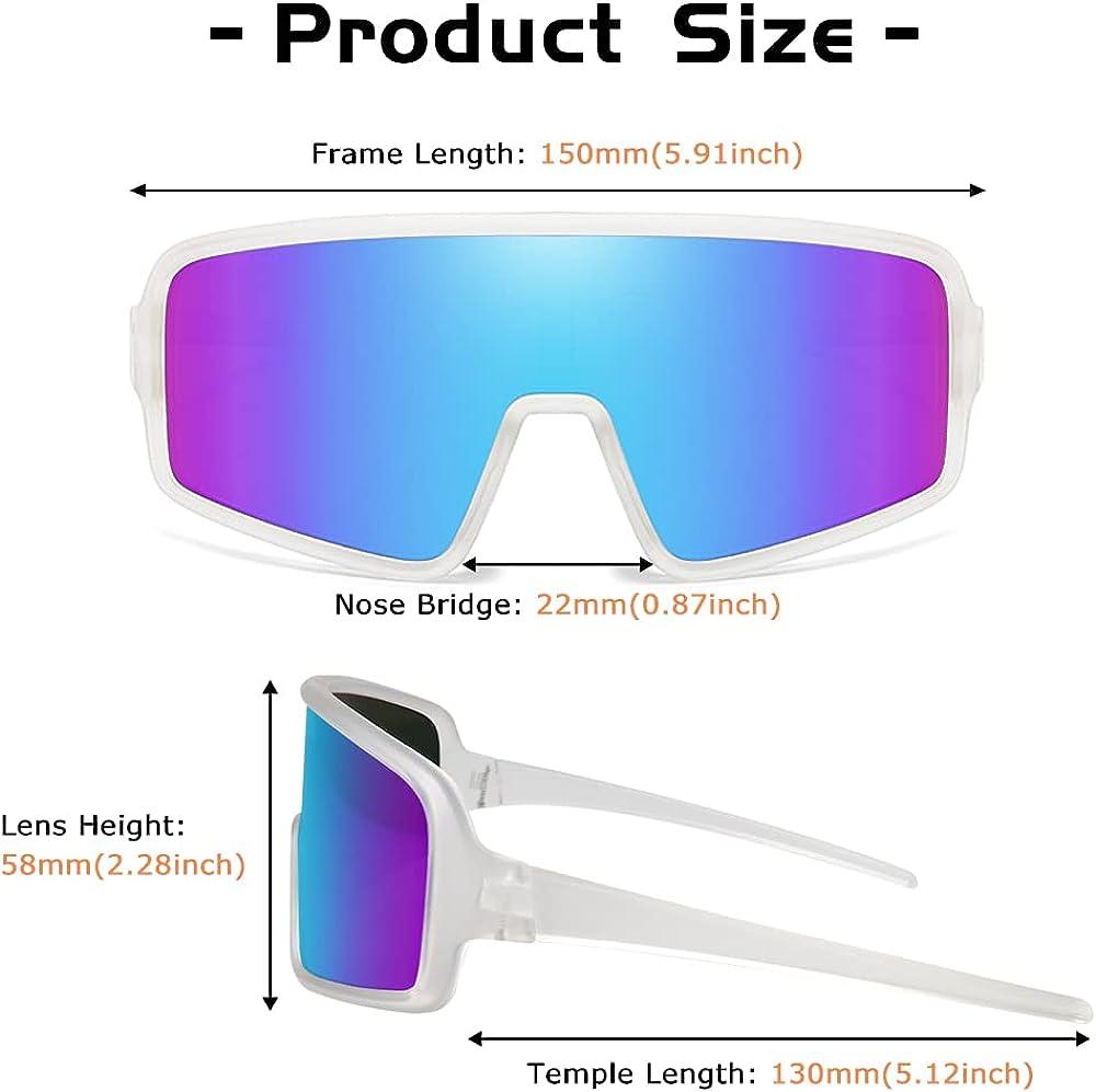 ZHA ZHA Cycling Glasses, UV400 Sport Sunglasses for Men, Outdoor Cycling  Sunglasses for Men Women Baseball Running Clear Frosted